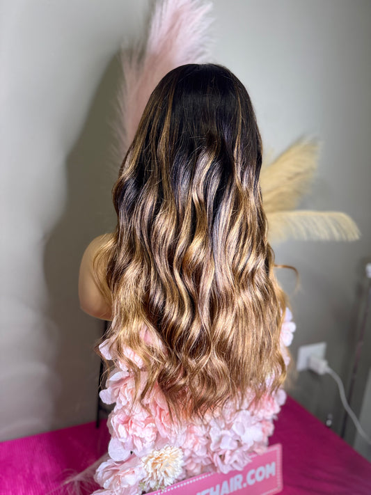 Caramel balayage wig
